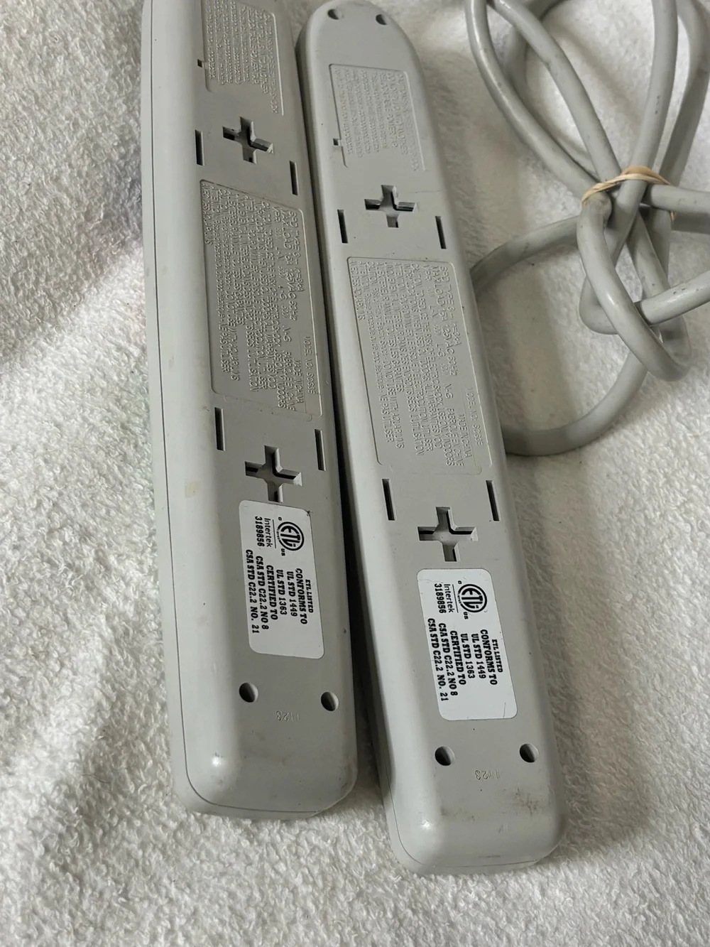 White Surge Protector Power Strip with Multiple Outlets 2 set